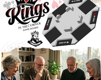 Card Game Tray for Seniors - Kings in the Corner Board - Easy-Read Game Organizer