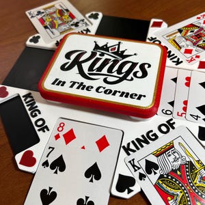 Kings in the Corner Game Board | Playing Card Organizer | Family Night Holder