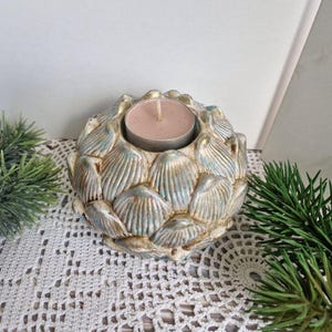 Gypsum candle holder Gypsum art Home decor Handmade gift Gypsum decor Mothers day Birthday gift Holiday Plaster candle stand Home accessory