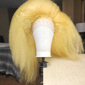 1 (One) MADE TO SHIP drag queen wig in the style Diana Boss in the color muted yellow
