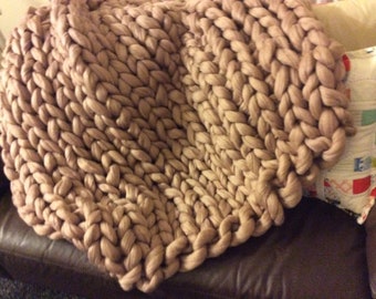 Jumbo Knit Throw Etsy