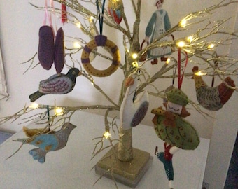 Twelve days of Christmas felt ornaments