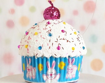 Easter Tree Ornaments Mini Cupcake Ornament Easter Tree Decorations Spring Ornaments Easter Tiered Tray Decor Spring Decor Bunny Decor