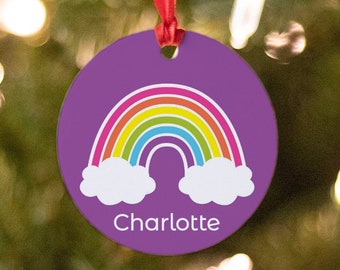 Rainbow Ornament, Personalized Rainbow Ornament, Rainbow Christmas Ornament, Personalized Christmas Ornament, Rainbow Baby Ornament