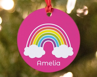 Rainbow Ornament, Personalized Rainbow Ornament, Rainbow Christmas Ornament, Personalized Christmas Ornament, Rainbow Baby Ornament