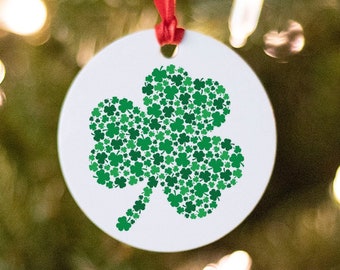 Shamrock Christmas Ornament, St Patricks Day Ornament, St Patrick's Day Tree Ornament, Irish Decor, Shamrock Decor, Luck of the Irish