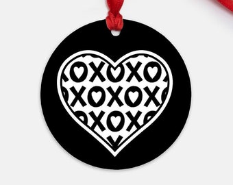 Valentine's Day Ornament, Valentines Day Tree Ornament, XOXO Heart Ornament, Valentine's Gift, Valentine's Gift for Kids, Valentine's Decor