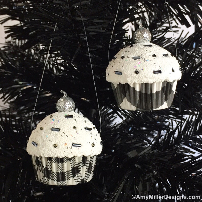 Black and White Christmas Tree Ornament Christmas Tree Etsy