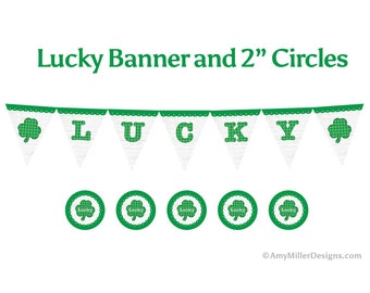 Lucky Banner, St. Patrick's Day Banner, St. Patrick's Day Decor, St. Patrick's Day Party Decorations, Shamrock Banner, Clover Banner