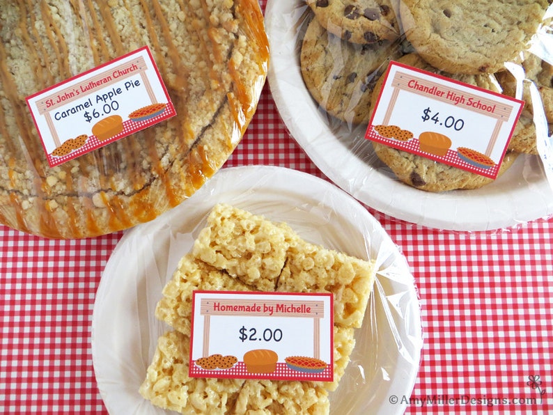 Baking Labels Food Labels Bake Sale Tags Bakery Labels Etsy