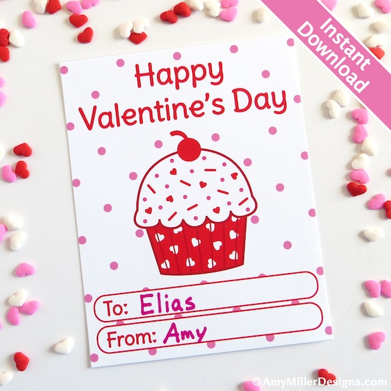 Printable Valentines Day Cards School Valentine Classroom | Etsy