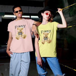 Unisex Funny Teddy Bear T-Shirt | Cute Plush Bear Graphic Tee | Little Guy Gift Shirt for Men Women | Aesthetic Bear Top