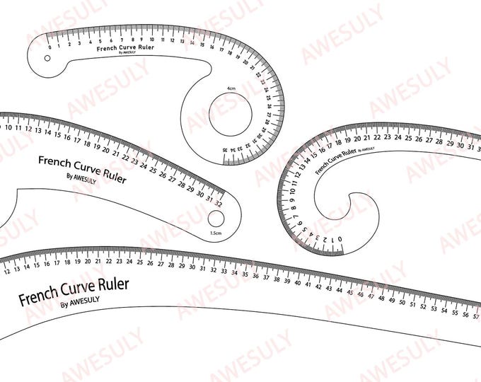 Digital/printable French Curve Ruler Set: Fashion Design Tools (AI+SVG ...