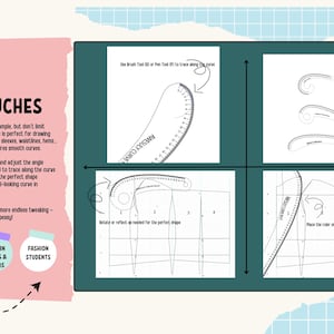 Digital/Printable French Curve Ruler Set: Fashion Design Tools (AI+SVG+PDF) image 3