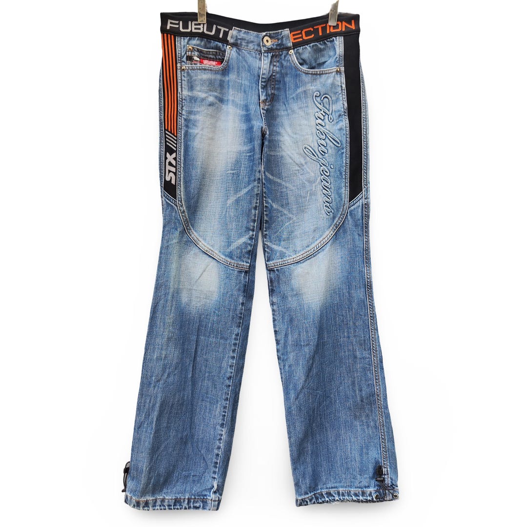 Jeans Guru Jam Session Pour Hommes - Taille W32 L34 - Coupe Straight Hip-hop Basse - Occasion TB état