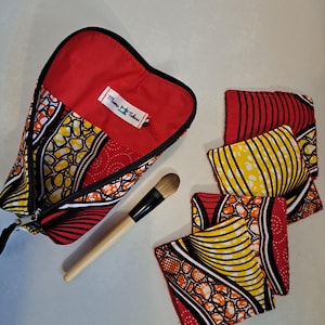 Trousse maquillage de voyage et 4 lingettes démaquillantes en wax ou coton Frida