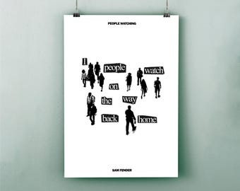 People Watching - Sam Fender Digital A4 Poster