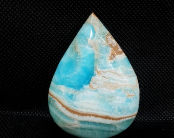 Blue aragonite teardrop