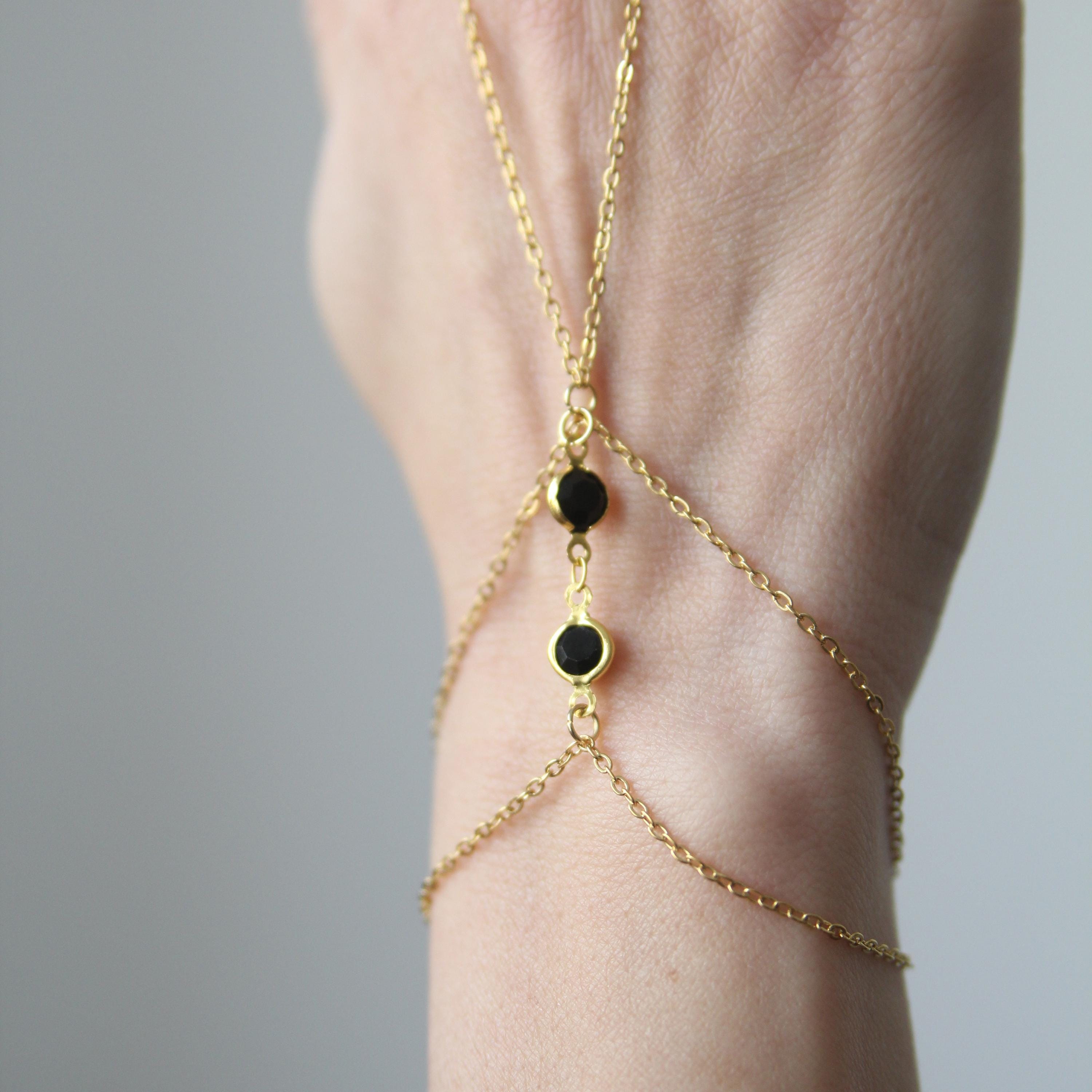 Resweky Boho Bracciale di Cristallo Catena Oro Amore Cuore