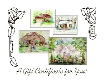 Gift Certificate for 16" x 20" House Portrait