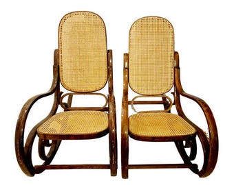 トーネット ベントウッド ロッキングチェア B-808：ヴィンテージ籐