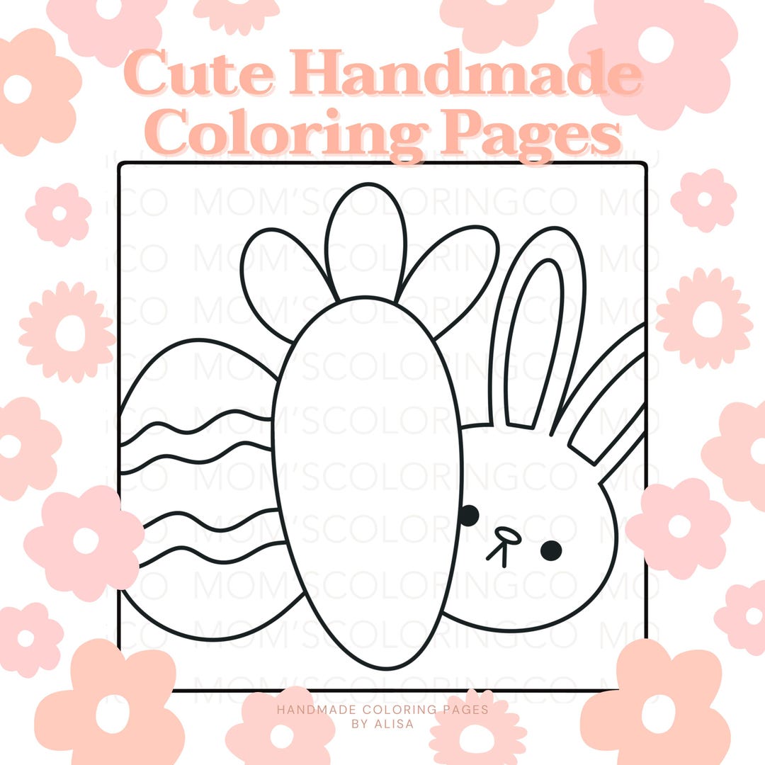 Cute Easter Coloring Page | Printable | Good for Texture and Design ...