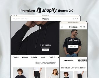 Modara Fashion Shopify Theme for Clothing Store & Boutique, Minimal Apparel Website Template, Shopify 2.0