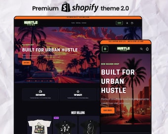 Hustle Shopify Theme – Streetwear Ecommerce Template, Dark Mode Shopify 2.0 Theme, High Converting Dropshipping Website Design