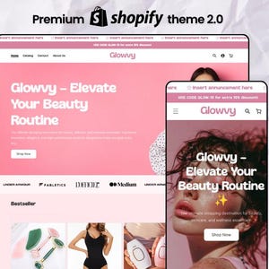 Glowvy Shopify Theme | Modern Beauty & Skincare Shopify 2.0 Template | Makeup e Cosmetics Store Theme