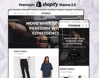 FitHrive Shopify Theme for Fitness & Gym Clothing Brand, Activewear Store Website Template, High-Converting Shopify 2.0 Design