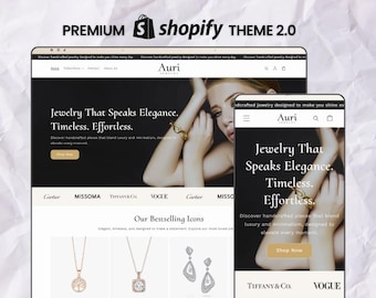 Auri Shopify Theme for Jewelry Store, Minimal Elegant Women Boutique Website Template, Luxury Fine Jewelry Ecommerce Design, Aesthetic