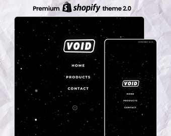 VOID Shopify Theme, 3D Streetwear Clothing Store Template with Video Background, Animated Intro & Dark Mode, Premium Fashion, Shopify 2.0