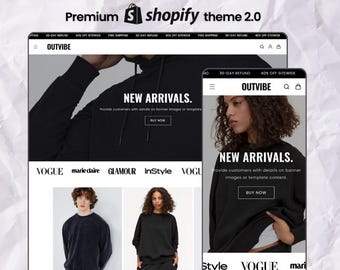 Outvibe Shopify Theme, Athleisure & Activewear Clothing Store Template, Modern Streetwear Website Design, Shopify 2.0