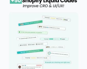 50+ Shopify Liquid Code Snippets, Customize Shopify Store Design, Shopify Theme Customization Codes, Improve Performance & UX Shopify 2.0