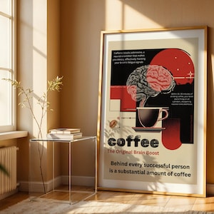 Vintage Bauhaus Kaffee Kunstdruck Modernes minimalistisches Retro Wissenschaft Dekor Neuro Boost Poster
