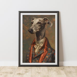 Dekorative Wand Kunst Wohnkultur Hunde Portrait Wand-Dekor Digitale Kunst Windhund Hund Wand Kunst Wunderliche Kunst Hunde-Liebhaber-Geschenk