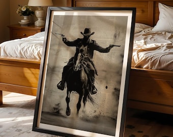 Western Farmhouse Decor Cowboy Wall Art Wild West Theme Home Decor Vintage Americana Rustic Home Decor Western Art Gift Dictionary Page Art