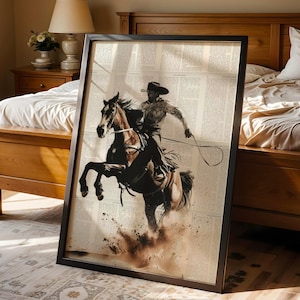Western Farmhouse Decor Cowboy Wall Art Wild West Theme Home Decor Vintage Americana Rustic Home Decor Western Art Gift Dictionary Page Art