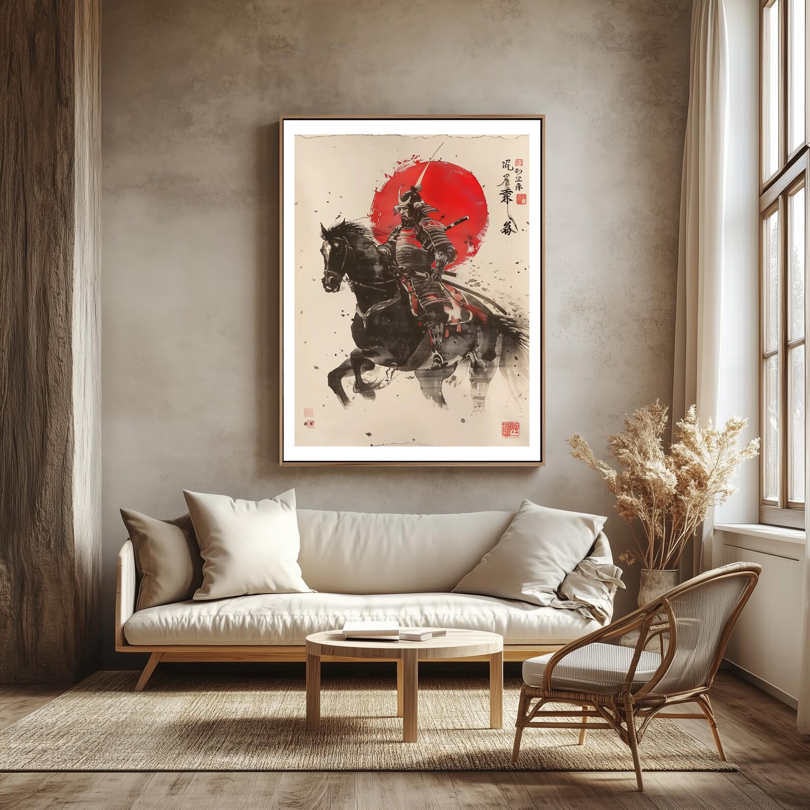 Samurai Warrior Art Poster Home Decor Japanese Wall Art Vintage Style ...