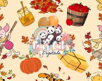 Pooh Bear Fall seamless