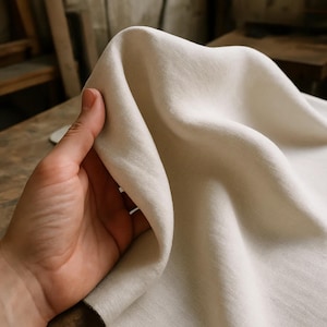 Weißer Leinen Stoff Meterware | 100% Leinenmaterial | Nähen Stoff perfekt für Kleidung