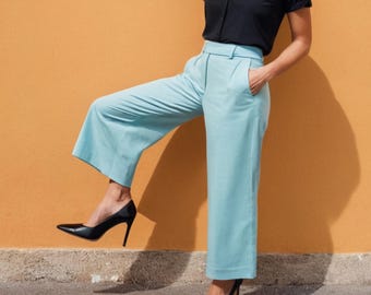Patrón de pantalones anchos para mujer, patrón PDF de pantalones Palazzo, tutorial digital para principiantes, tallas XS-5XL