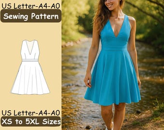 Fit and Flare Dress Sewing Pattern: Women's A-line PDF (XS-6XL) - Etsy