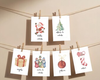 Christmas Flashcards for Kids – Printable PDF Educational Cards – Winter Activities – Christmas Teaching Materials
