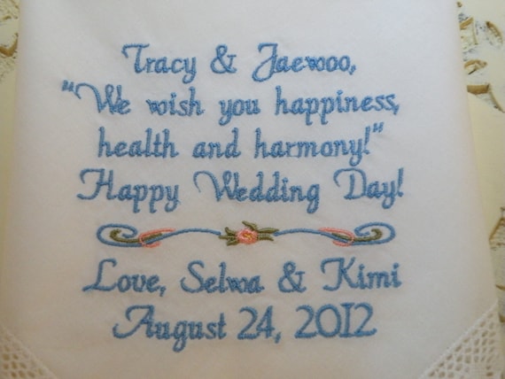 Friend Wedding Happy Wedding Day Embroidered Wedding Etsy