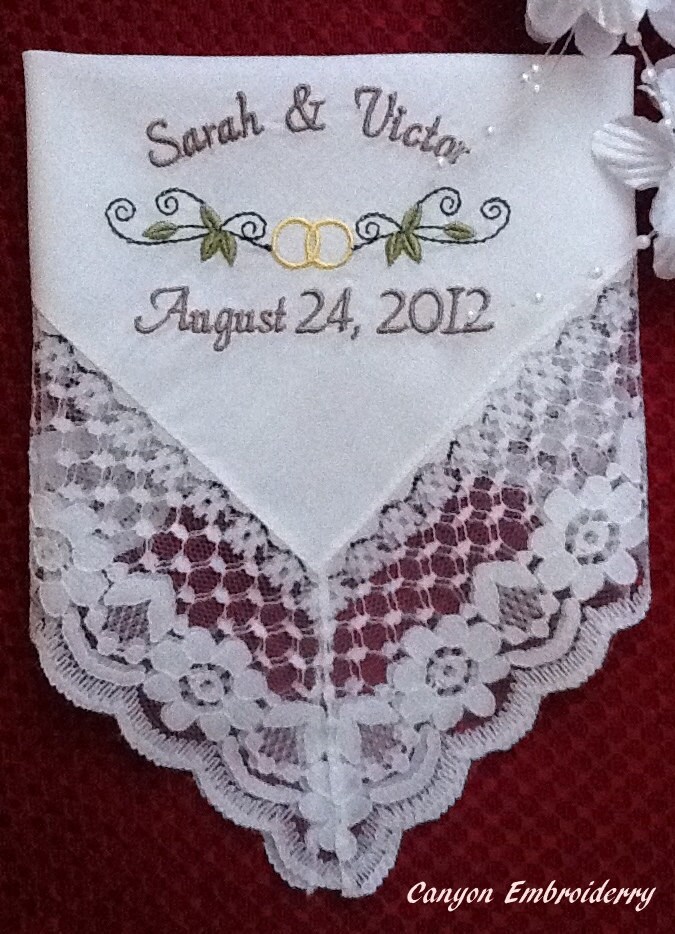 Embroidered Monogram On Wedding Dress