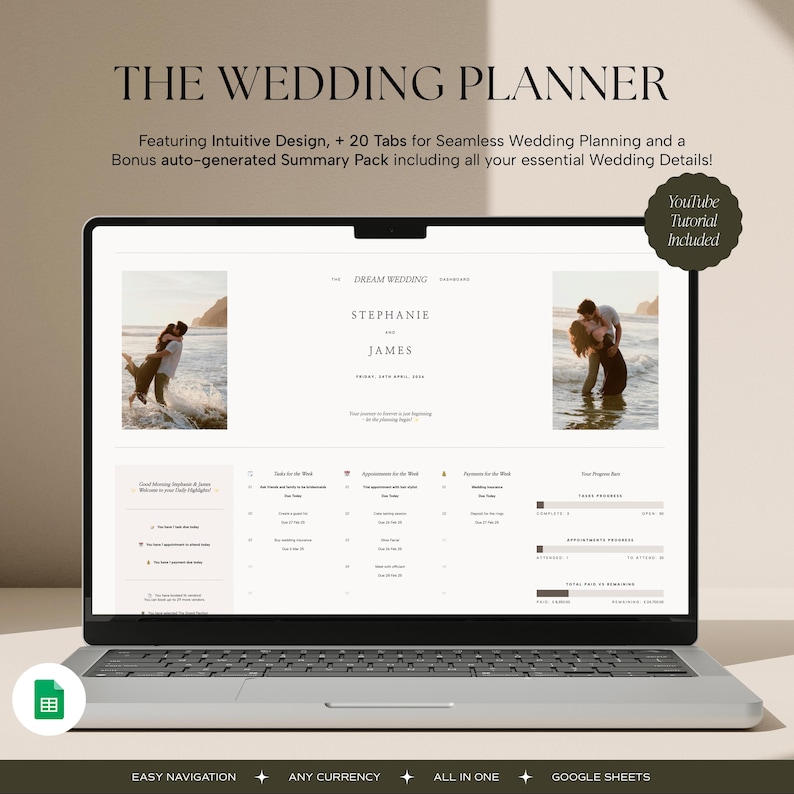 Wedding Planner Spreadsheet Wedding Budget Tracker Wedding Timeline Checklist Wedding Guest List Tracker Wedding Seating Chart Wedding Gift image 1