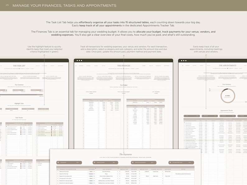Wedding Planner Spreadsheet Wedding Budget Tracker Wedding Timeline Checklist Wedding Guest List Tracker Wedding Seating Chart Wedding Gift image 4