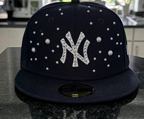 Custom Pearl New Era 59FIFTY Fitted Cap With Rhinestones - Etsy display picture 3