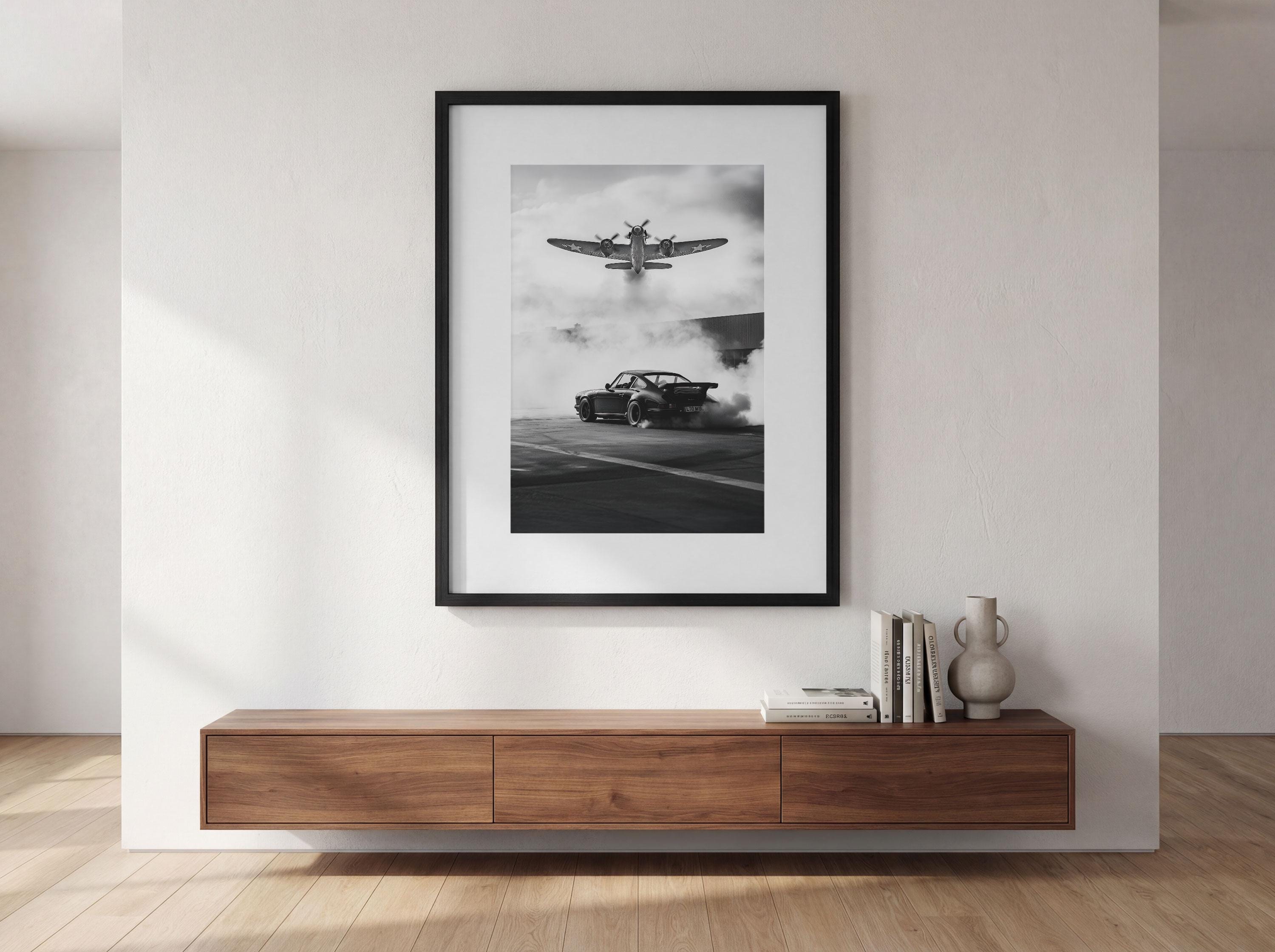 Framed Porsche 964 Turbo Print – Warplane Aviation Wall Art
